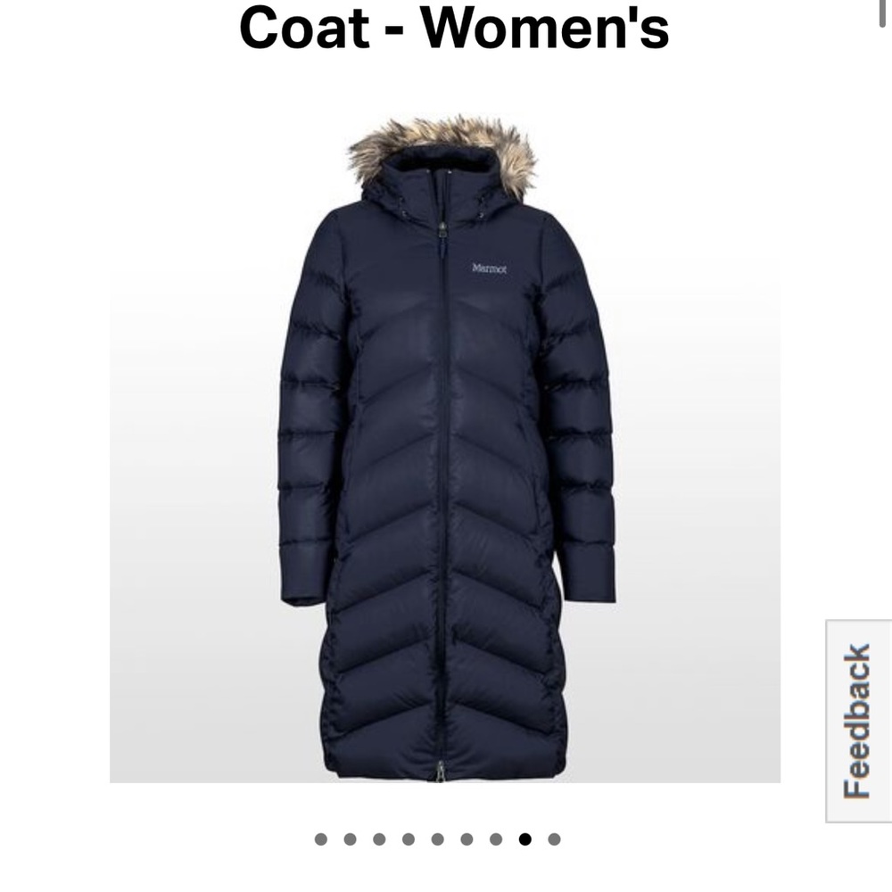 COPY - Marmot 700fill down jacket. Like NEW.  So warm.  Hits at the knee